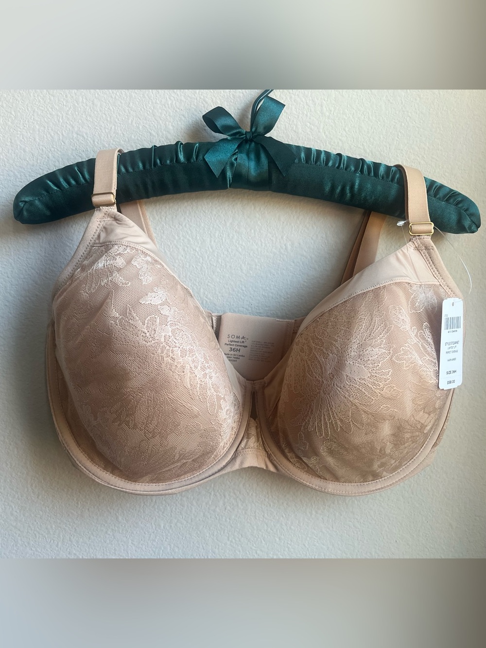 Soma Nude Lace Underwire Full Coverage Bra